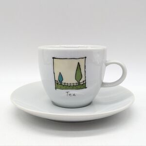 Truly Tasteful White Ceramic Tree Tea Cup & Saucer